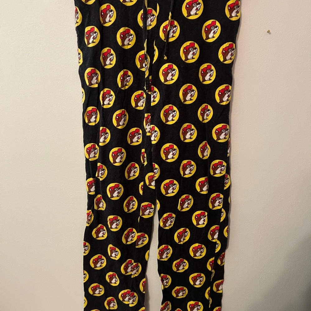 Black Pajama Pants with Cartoon Print